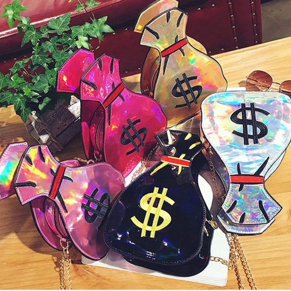 $$✨ GOLD UNIQUE MONEY BAGS PURSE *NWT* $$✨ - Picture 3 of 8